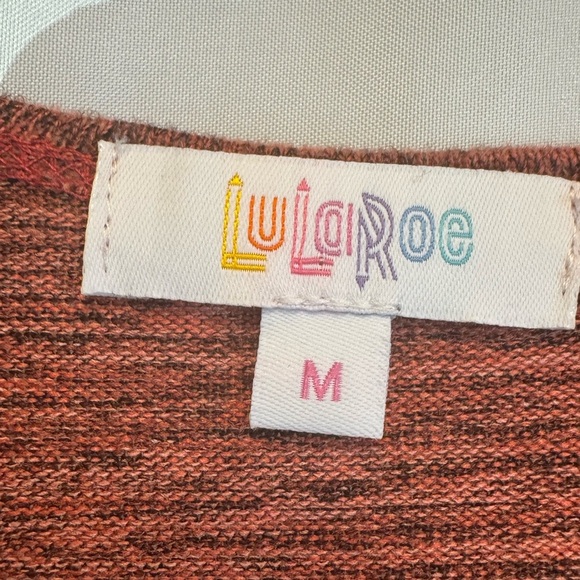 LuLaRoe Rust Red Heathered Longline Open Front Cardigan Size Medium - Picture 3 of 7